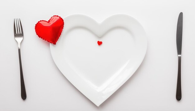 Photo un cœur sur une assiette, un symbole d'amour pour la saint-valentin