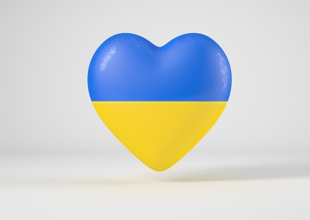 Coeur aux couleurs du drapeau de l'Ukraine