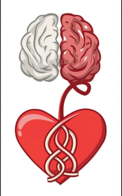 Photo le cœur et le cerveau sont connectés.