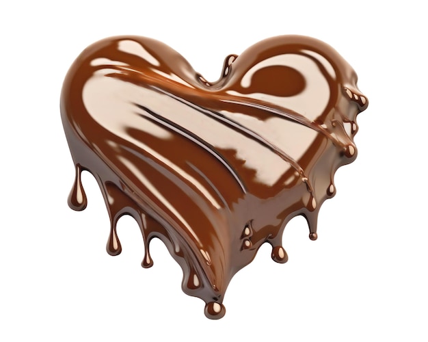 Coeur en chocolat isolé sur fond blanc illustration AI générative