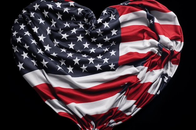 Cœur créé à partir du drapeau américain en l'honneur du jour de l'indépendance
