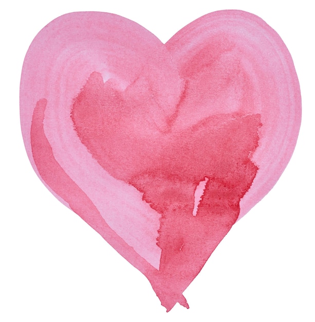 Cœur dessiné avec un élément de peinture à l'aquarelle pour le designer