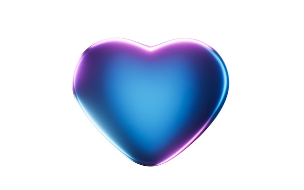 Photo un cœur avec un effet de lumière néon sombre rendu en 3d