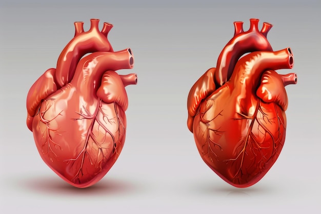 Le cœur est rouge et est un symbole d'amour dans une illustration 3D réaliste du cœur