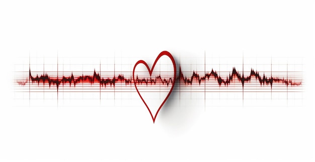 Photo un cœur est sur une vague avec une ligne rouge qui dit cœur dessus.