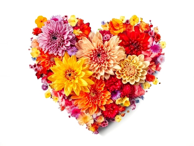 Coeur fait de belles fleurs sur fond clair bouquet de fleurs en forme de coeur ai ge