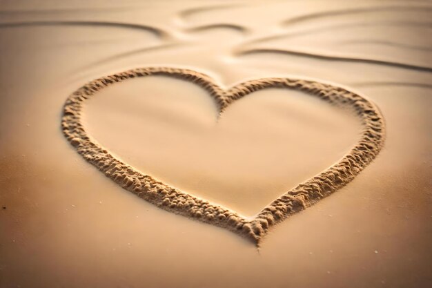 Photo un cœur fait de pailles sur le sable