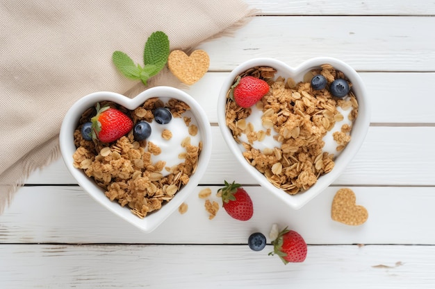 Coeur granola Nourriture Miel Céréales Générer Ai