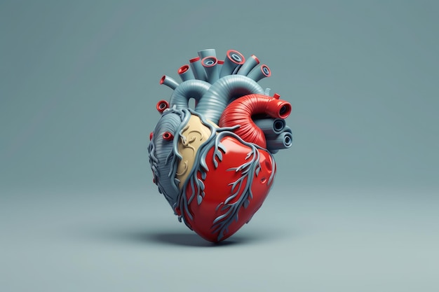 Coeur humain illustration de dessin animé 3d
