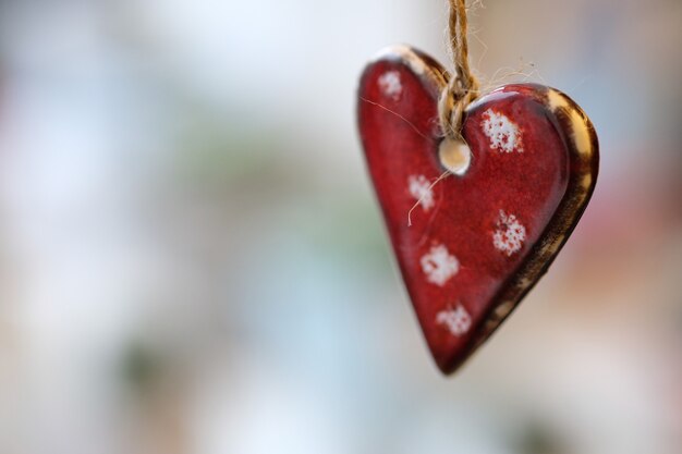 Coeur de Noël en céramique avec espace copie