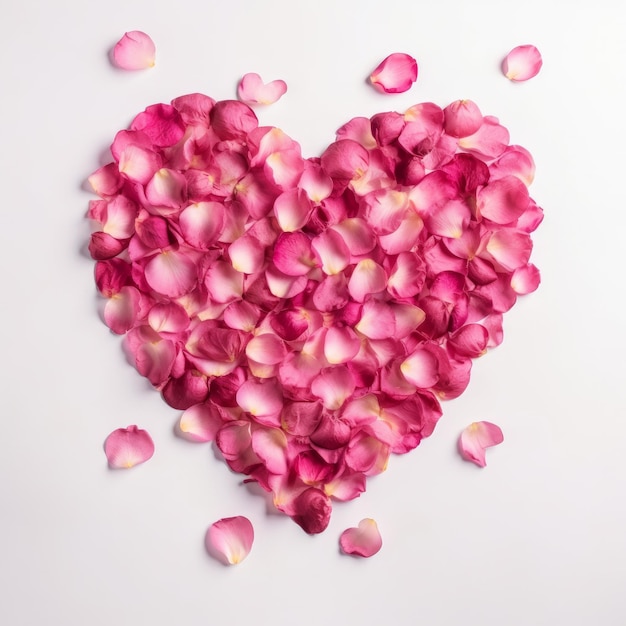 Coeur de pétales de rose Illustration AI GenerativexA