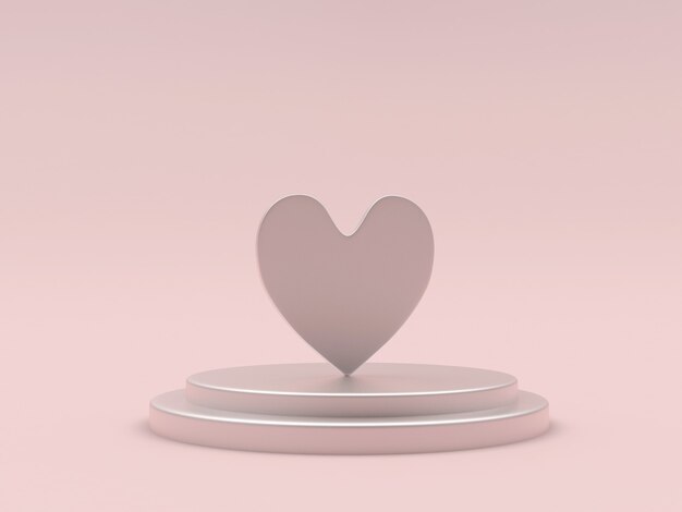 Coeur sur un piédestal rond