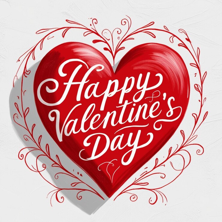 Photo un cœur qui dit joyeux anniversaire de la saint-valentin