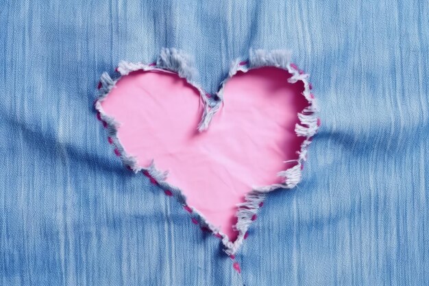 Un cœur rose est coupé en deux et déchiré en deux.
