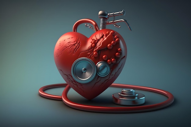 Un coeur avec un stéthoscope dessus et un coeur avec les mots musique dessus