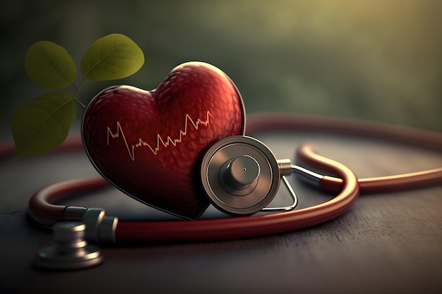 Un coeur avec un stéthoscope dessus