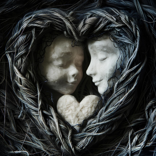 Un cœur symbolisant le lien indissoluble entre la mère et son enfant.