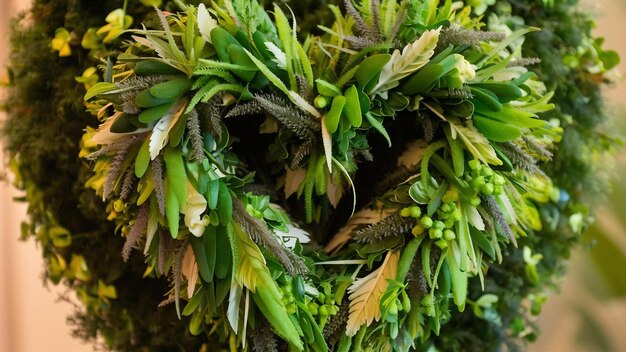 Photo un cœur de verdure de près