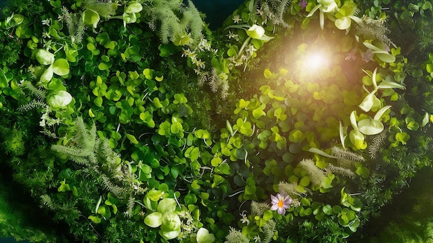 Photo un cœur de verdure de près