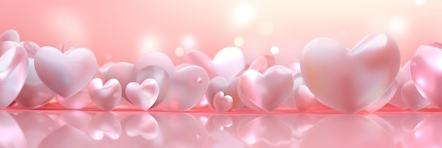 Photo coeurs abstrait arrière-plan en couleurs roses pastel joyeux jour de la saint-valentin39s bannière modèle d'amour