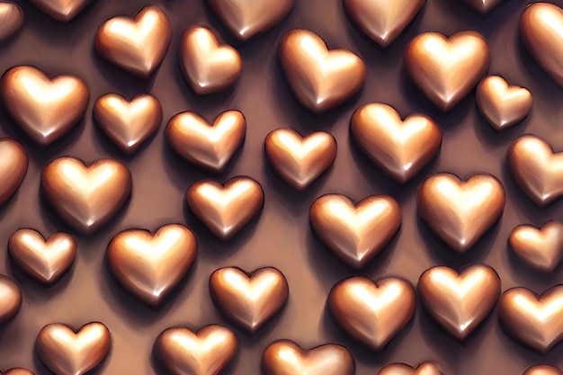 Coeurs en chocolat Le symbole de l'amour pour la Saint-Valentin