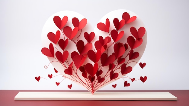 Des cœurs de papier pour la Saint-Valentin.