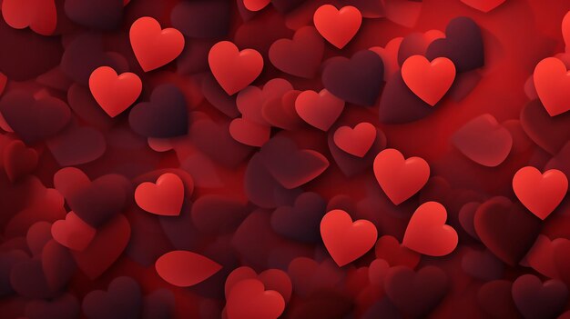 Des cœurs rouges pour la fête de la Saint-Valentin