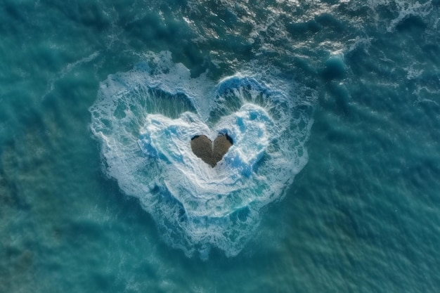 Coeurs vague mer Voyage d'été Générer Ai