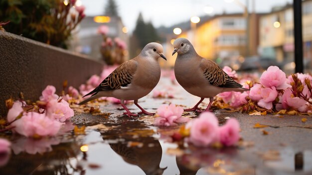 Photo la coexistence urbaine générative de l'ia la faune au cœur de la ville