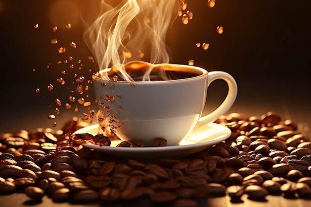 Coffee Bliss Savourer la symphonie aromatique des grains éclaboussants Generative AI
