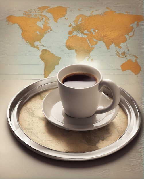 Coffee's Tale avec une carte du monde cinématographique au dos