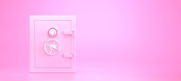 Coffre-fort rose avec code locker d render