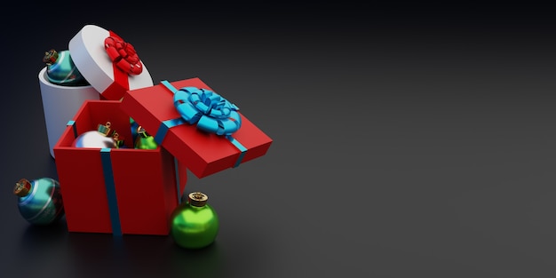 coffret cadeau 3d pour le fond de noël