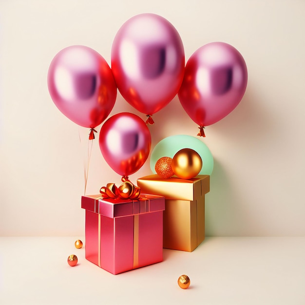 Coffret cadeau avec des ballons