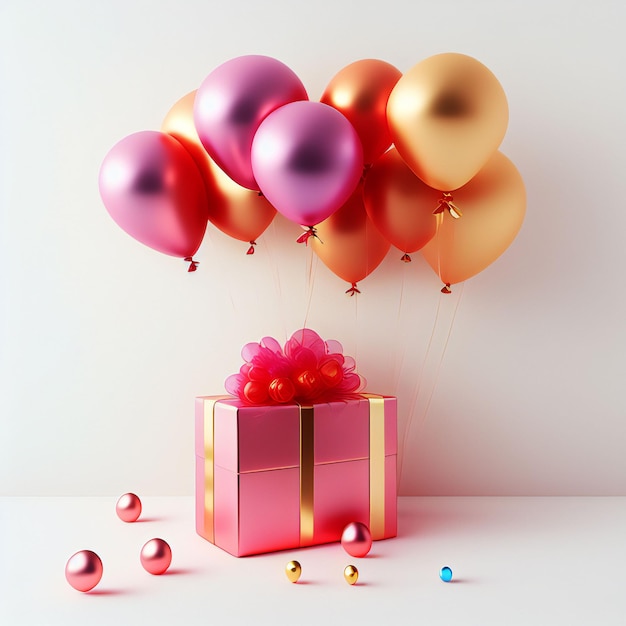 Coffret cadeau avec des ballons