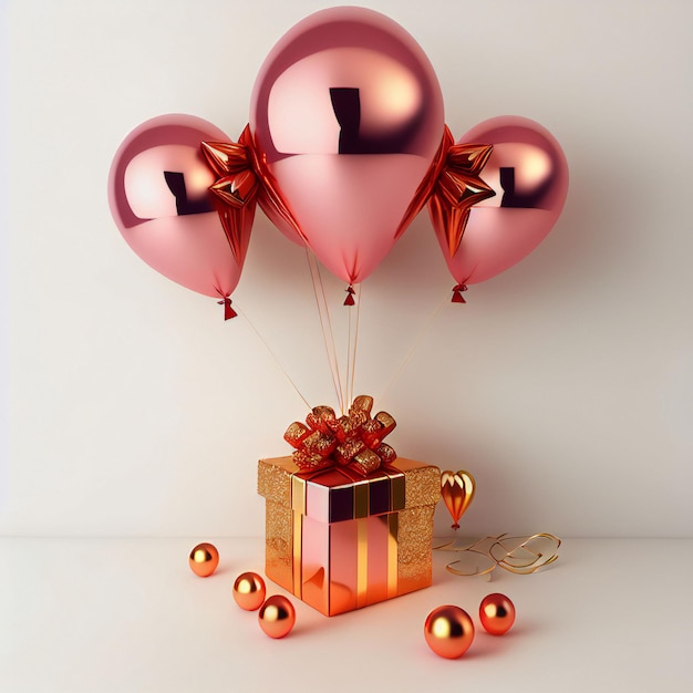 Coffret cadeau avec des ballons