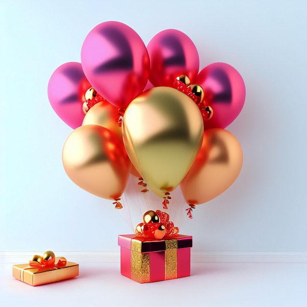 Coffret cadeau avec des ballons