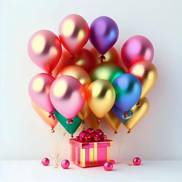 Coffret cadeau avec des ballons