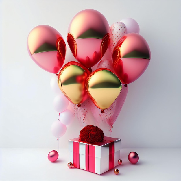 Coffret cadeau avec des ballons