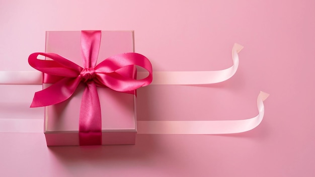 Un coffret cadeau de couleur rose avec