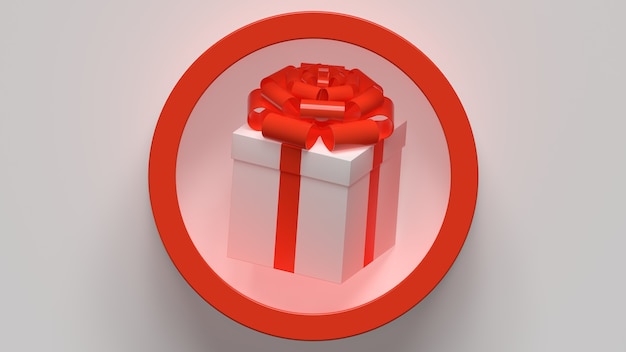 Coffret cadeau avec noeud cadeau noël nouvel an rendu 3d