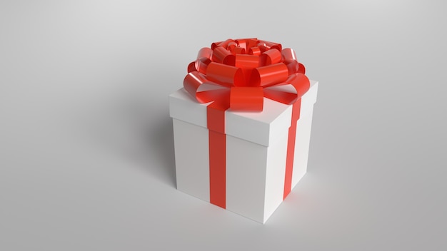 coffret cadeau avec noeud cadeau noël nouvel an rendu 3d