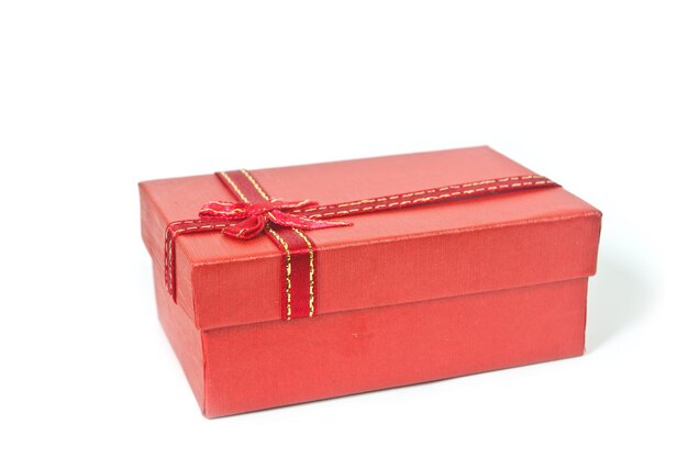 Photo coffret cadeau rouge