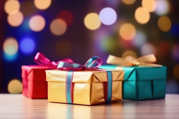 Coffrets cadeaux emballés de Noël Generate Ai