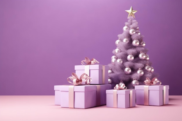 Coffrets cadeaux de Noël violets avec jouets pour arbres de Noël Cadeaux du Nouvel An