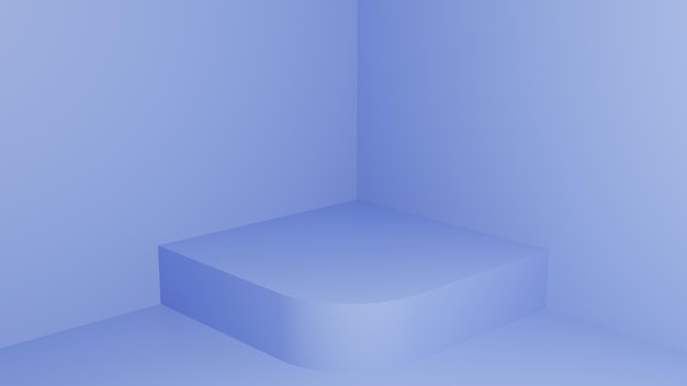 coin bleu du podium 3d