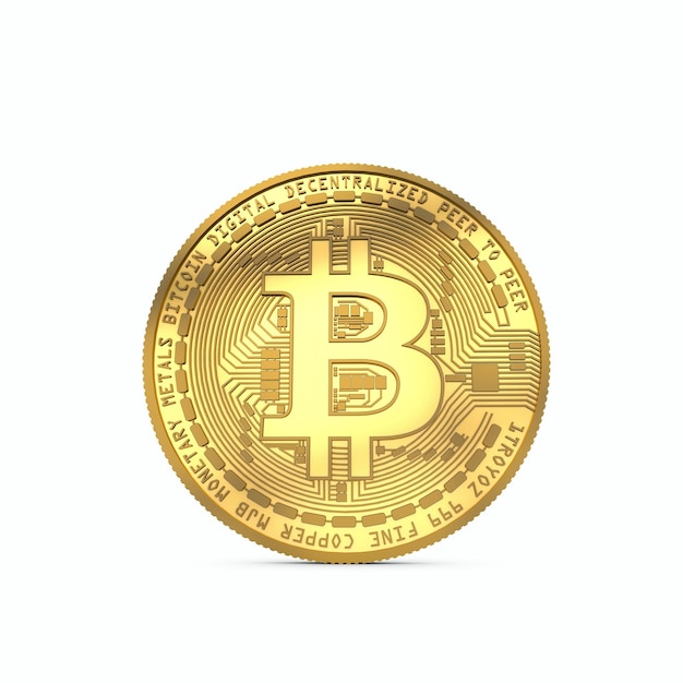 Coin de crypto-monnaie Bitcoin Rendu 3D