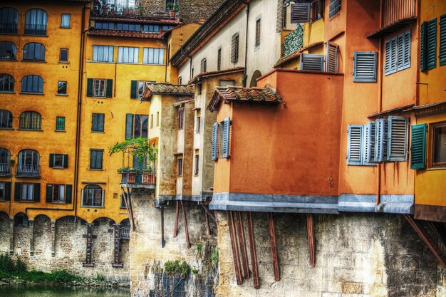 Coin pittoresque de la banque du Ponte Vecchio à Florence Italie