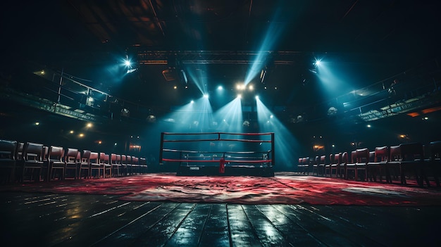 Coin des projecteurs du ring de boxe