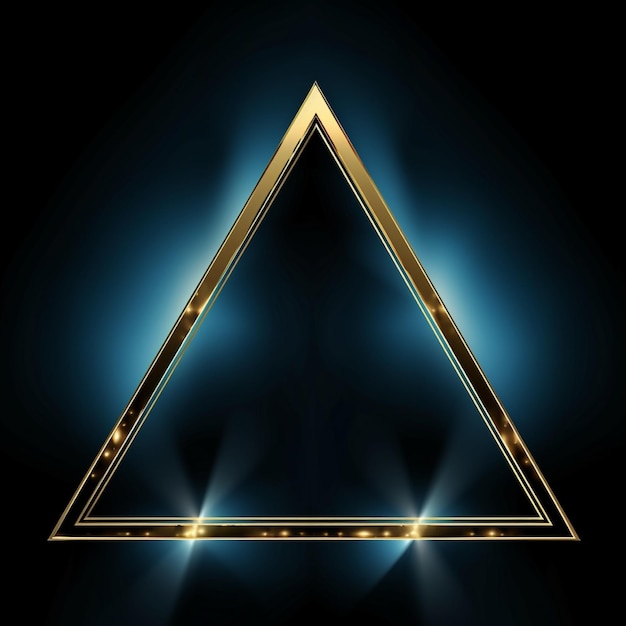 Coins de triangle à bord polygonal d'or bleu